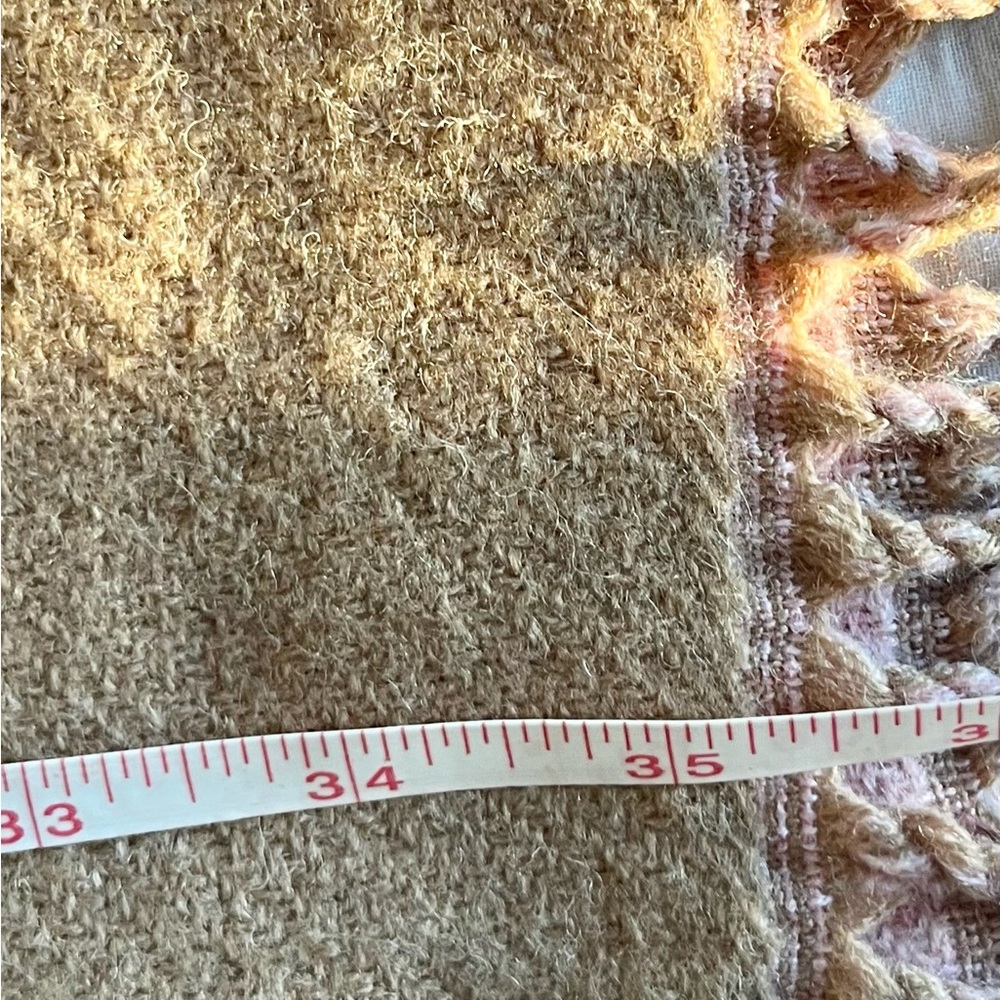J. Crew Tan and Dusty Pink Reversible Fringe Wrap - Picture 8 of 11